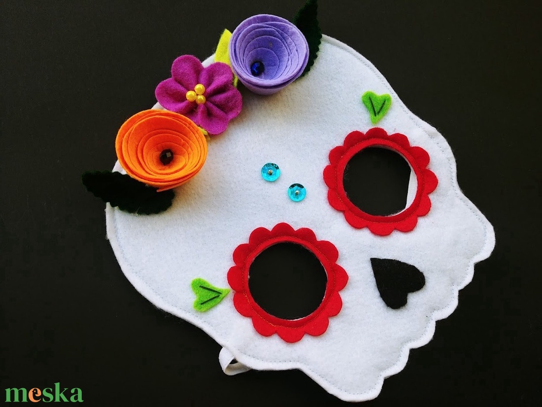 Sugar skull cukorkoponya álarc- RENDELHETŐ! - otthon & életmód - dekoráció - halloween - halloweeni jelmez és kiegészítők - Meska.hu