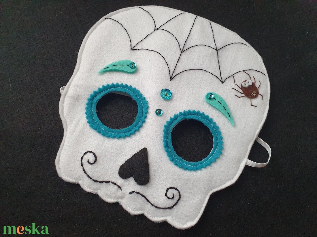 Sugar skull cukorkoponya álarc- RENDELHETŐ! - otthon & életmód - dekoráció - halloween - halloweeni jelmez és kiegészítők - Meska.hu