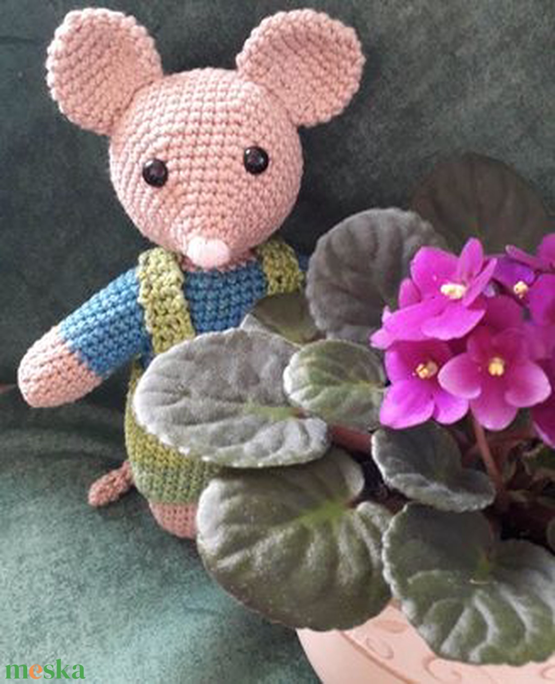 Brúnó egérke - horgolt (amigurumi) játék - játék & sport - plüssállat & játékfigura - egér - Meska.hu