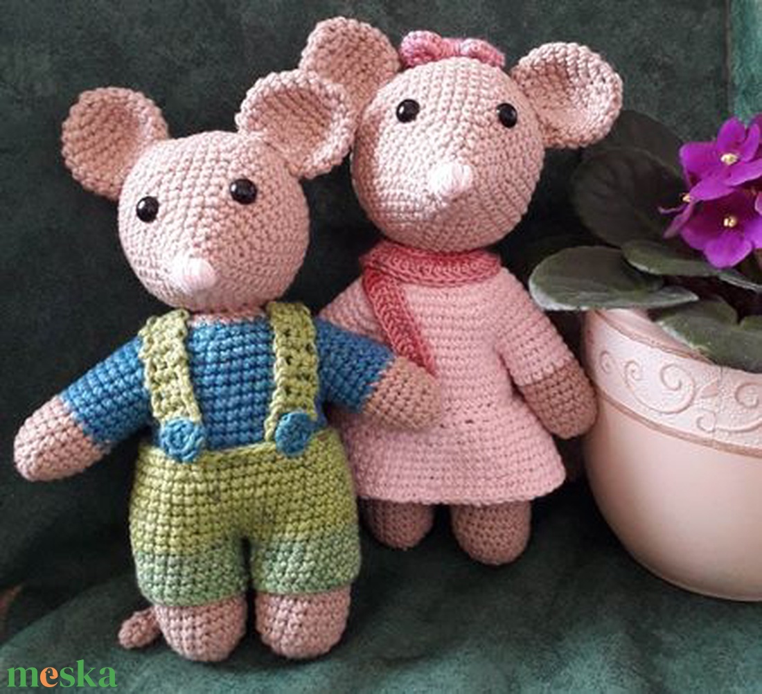 Brúnó egérke - horgolt (amigurumi) játék - játék & sport - plüssállat & játékfigura - egér - Meska.hu