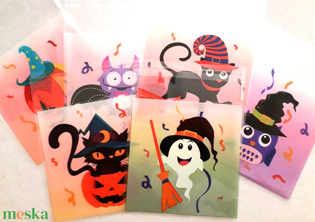 Többféle ajándékzacskó Halloweenre - 13 x 10 cm (1449) - kellékek & szerszámok - dekorációs kellékek - egyéb kellékek - Meska.hu