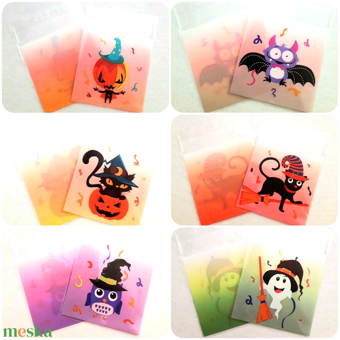 Többféle ajándékzacskó Halloweenre - 13 x 10 cm (1449) - kellékek & szerszámok - dekorációs kellékek - egyéb kellékek - Meska.hu