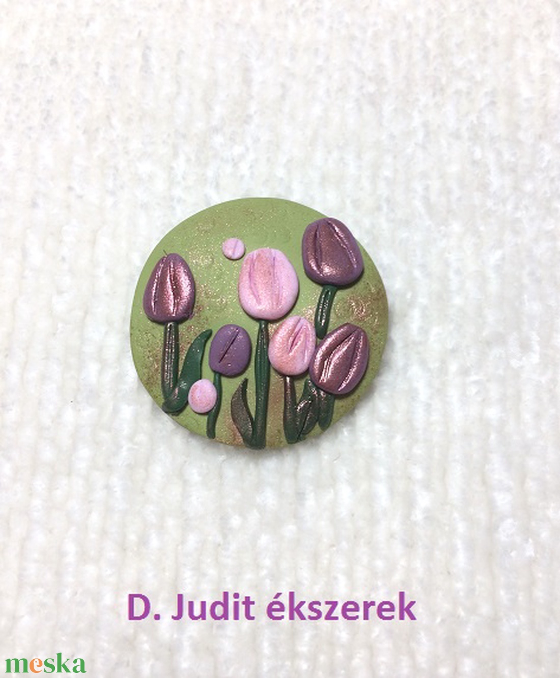 Tulipános kitűző - ékszer - kitűző és bross - kitűző - Meska.hu