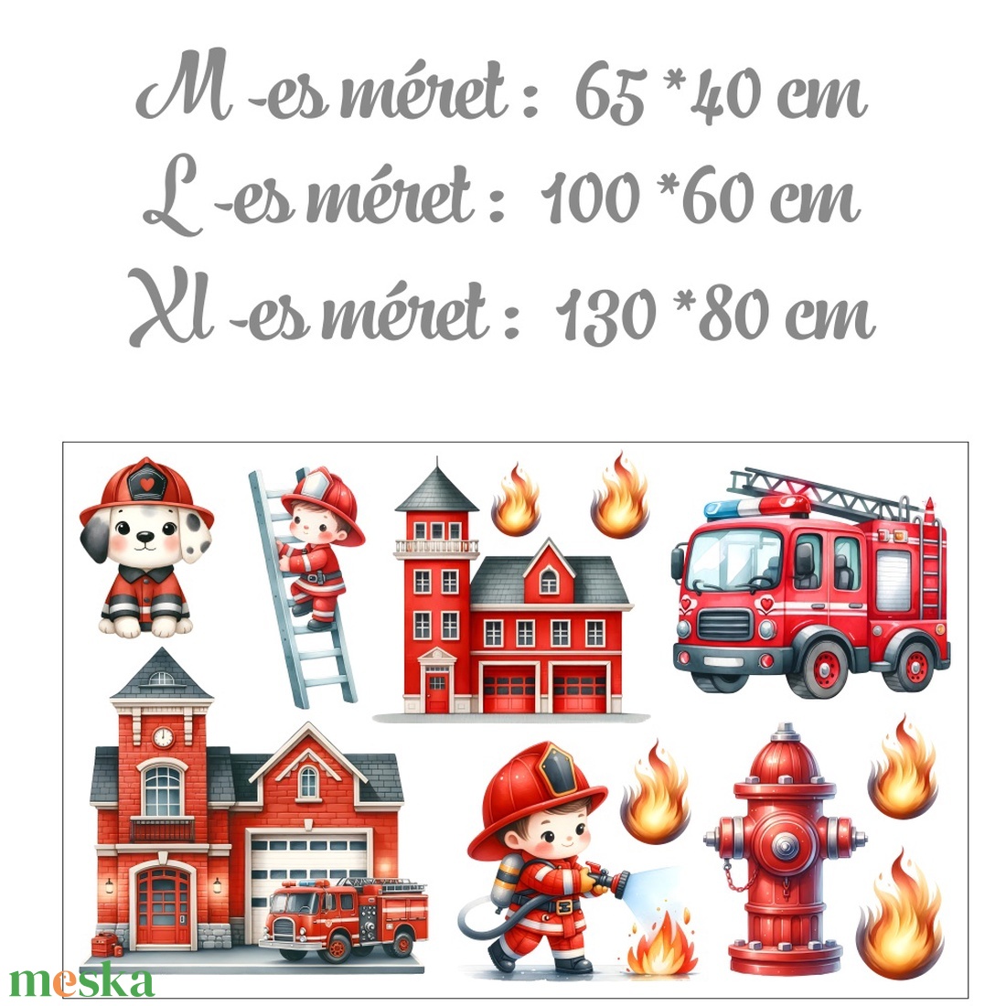 Tűzoltó motívumos gyerekszoba falmatrica - otthon & lakás - babaszoba, gyerekszoba - gyerekszoba falmatrica - Meska.hu