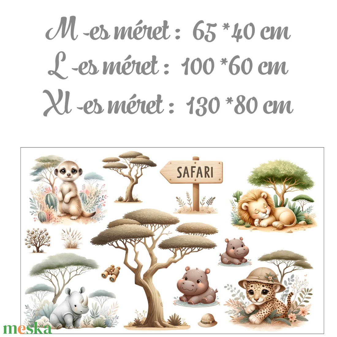 Szafari kaland - falmatrica saját névvel - otthon & lakás - babaszoba, gyerekszoba - gyerekszoba falmatrica - Meska.hu