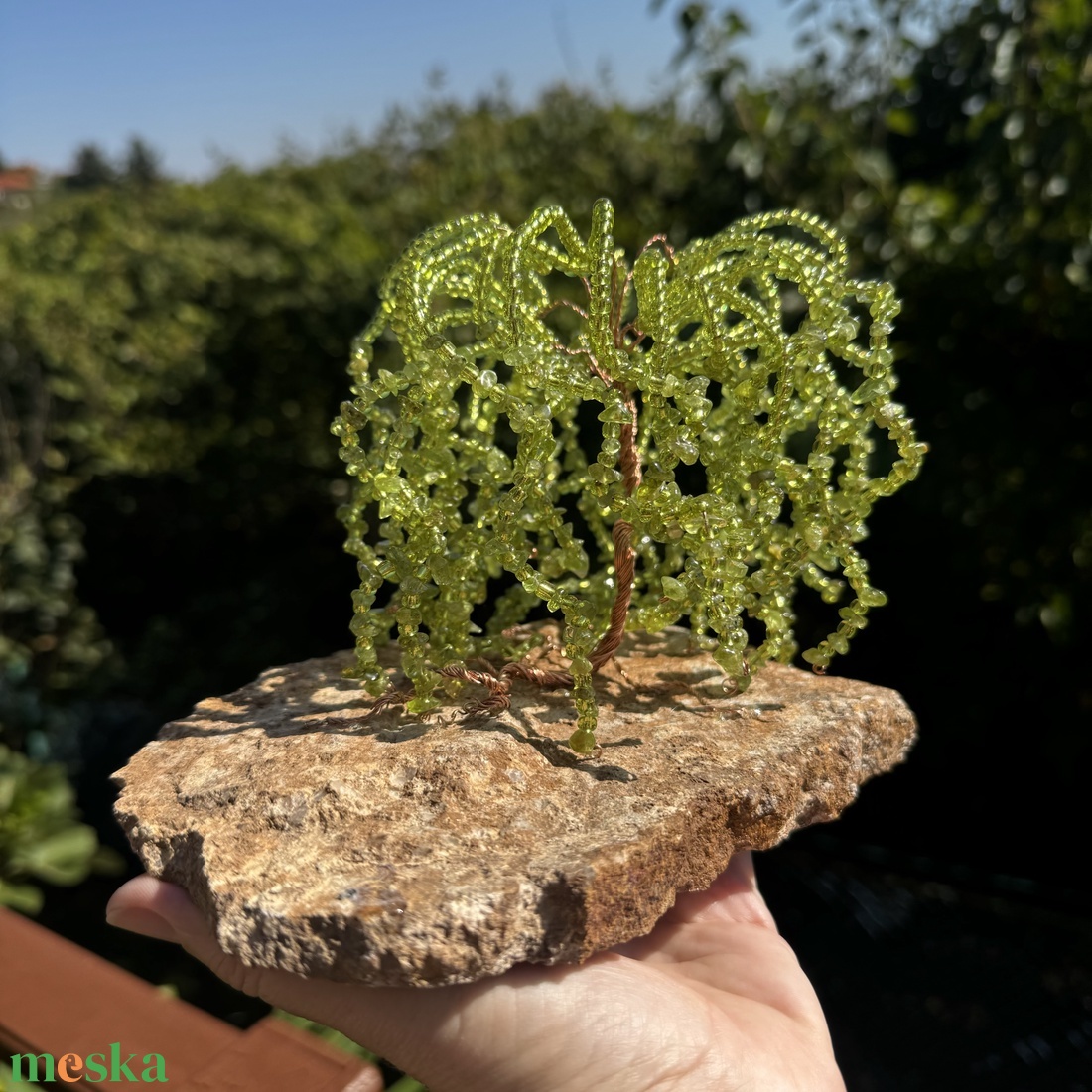 Bonsai kristály Ékszerfa szerencsefa, életfa, pénzfa, kristályfa zöld peridot kvarc kövekből drágakő fa - otthon & életmód - dekoráció - asztal és polc dekoráció - gyöngyfa, ásványfa - Meska.hu