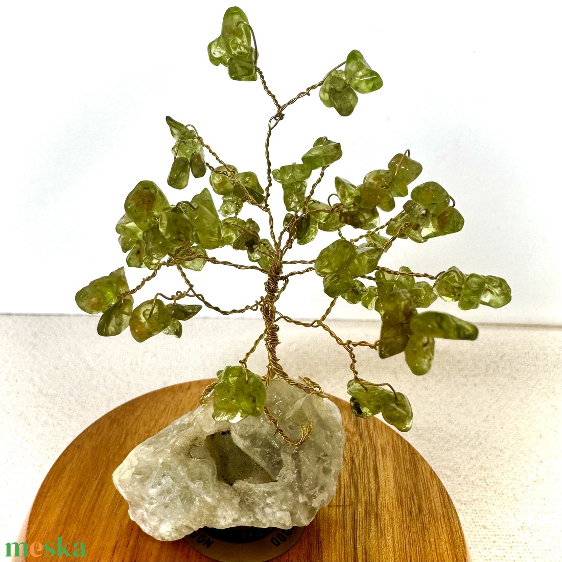 Mini Bonsai Kistály Ékszerfa szerencsefa, életfa, pénzfa, kristályfa peridot kvarc kövekből drágakő fa - otthon & életmód - dekoráció - asztal és polc dekoráció - gyöngyfa, ásványfa - Meska.hu