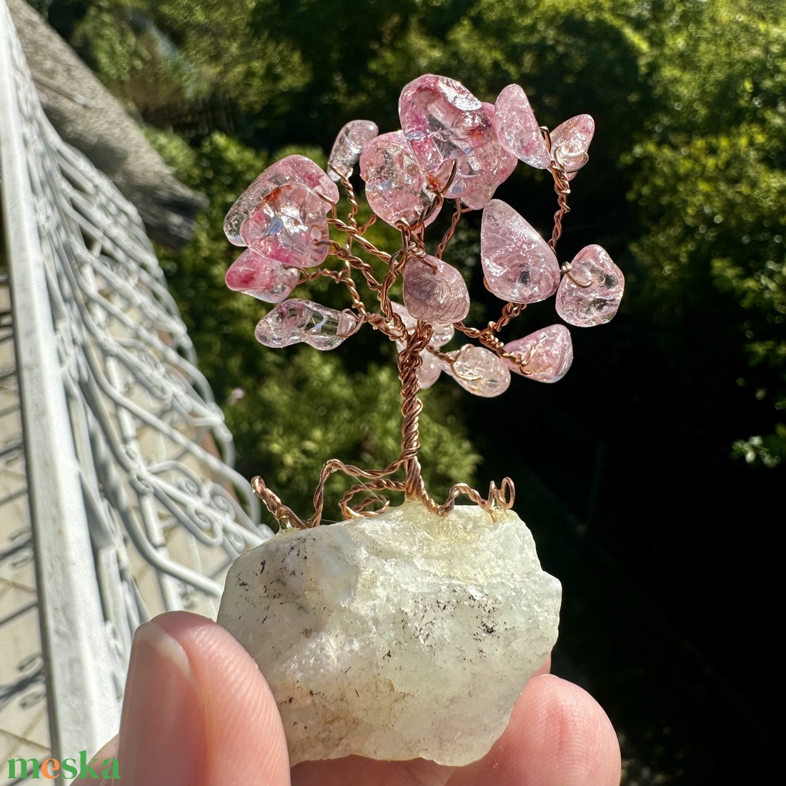 Mini Bonsai Rózsakvarc Ékszerfa szerencsefa, életfa, pénzfa, kristályfa rózsa kvarc kövekből drágakő fa - otthon & életmód - dekoráció - asztal és polc dekoráció - gyöngyfa, ásványfa - Meska.hu