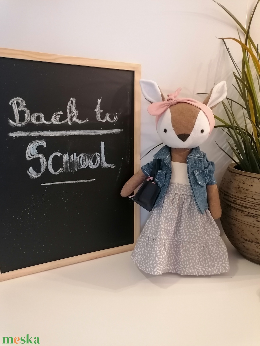 Back to school - őzike lány - kézműves, öltöztethető gyerekjáték figura - játék & sport - plüssállat & játékfigura - más figura - Meska.hu