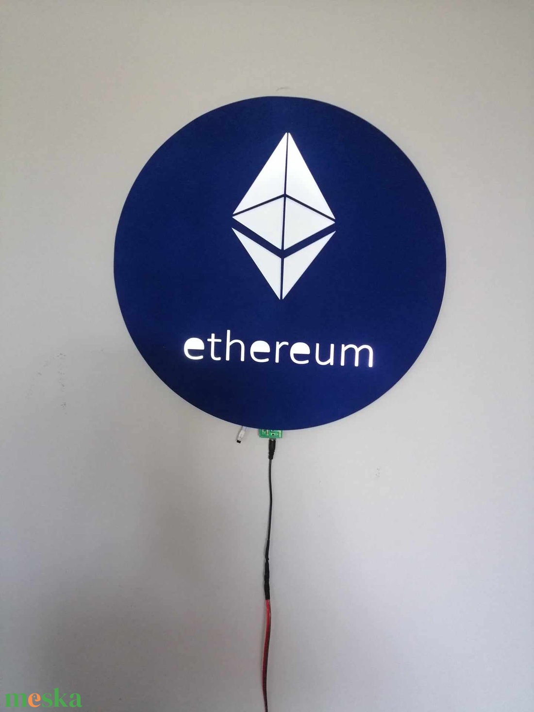 Ethereum led-es falikép - otthon & életmód - dekoráció - fali és függő dekoráció - falra akasztható dekor - Meska.hu