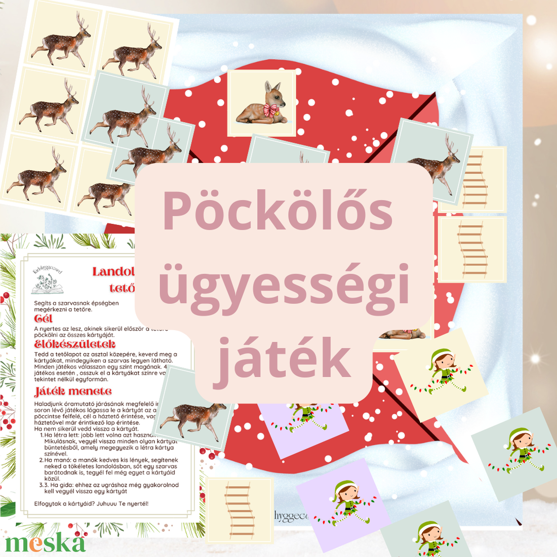 Téli pöckölős ügyességi játék - karácsony - mikulás - mikulás ajándékok - Meska.hu