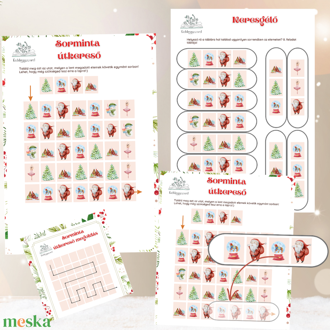 KCS3 Téli Karácsonyi Dobble kirakó útkereső - karácsony - mikulás - mikulás ajándékok - Meska.hu