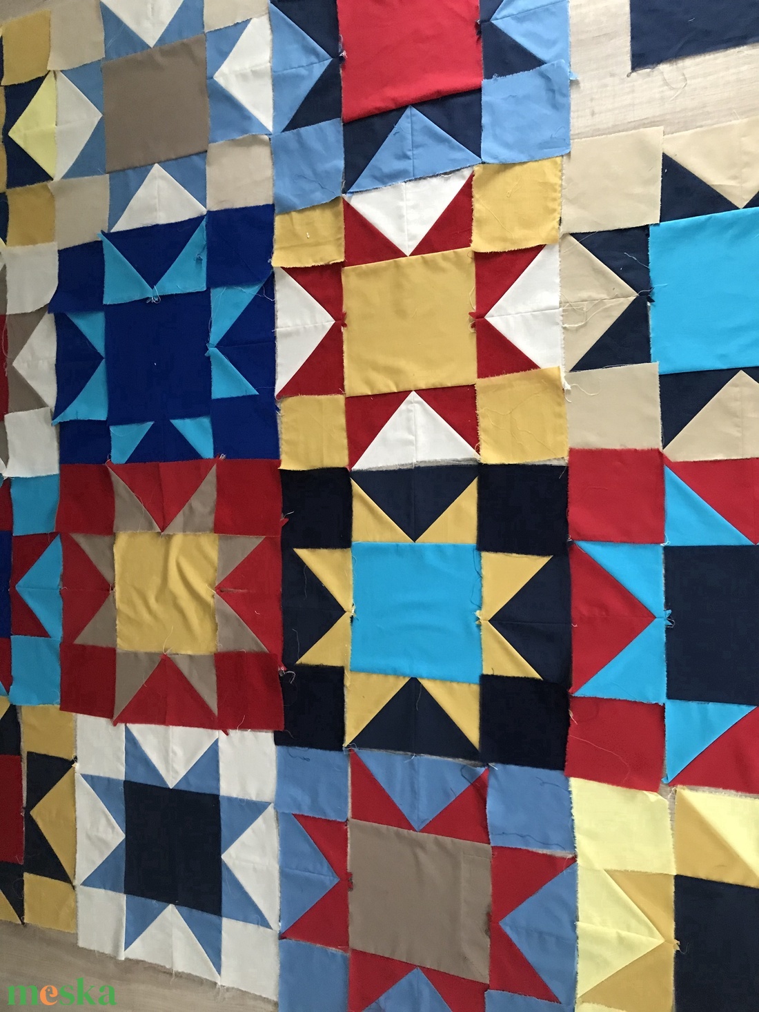 patchwork takaró csillagmintás - otthon & életmód - lakástextil - ágytakaró - Meska.hu