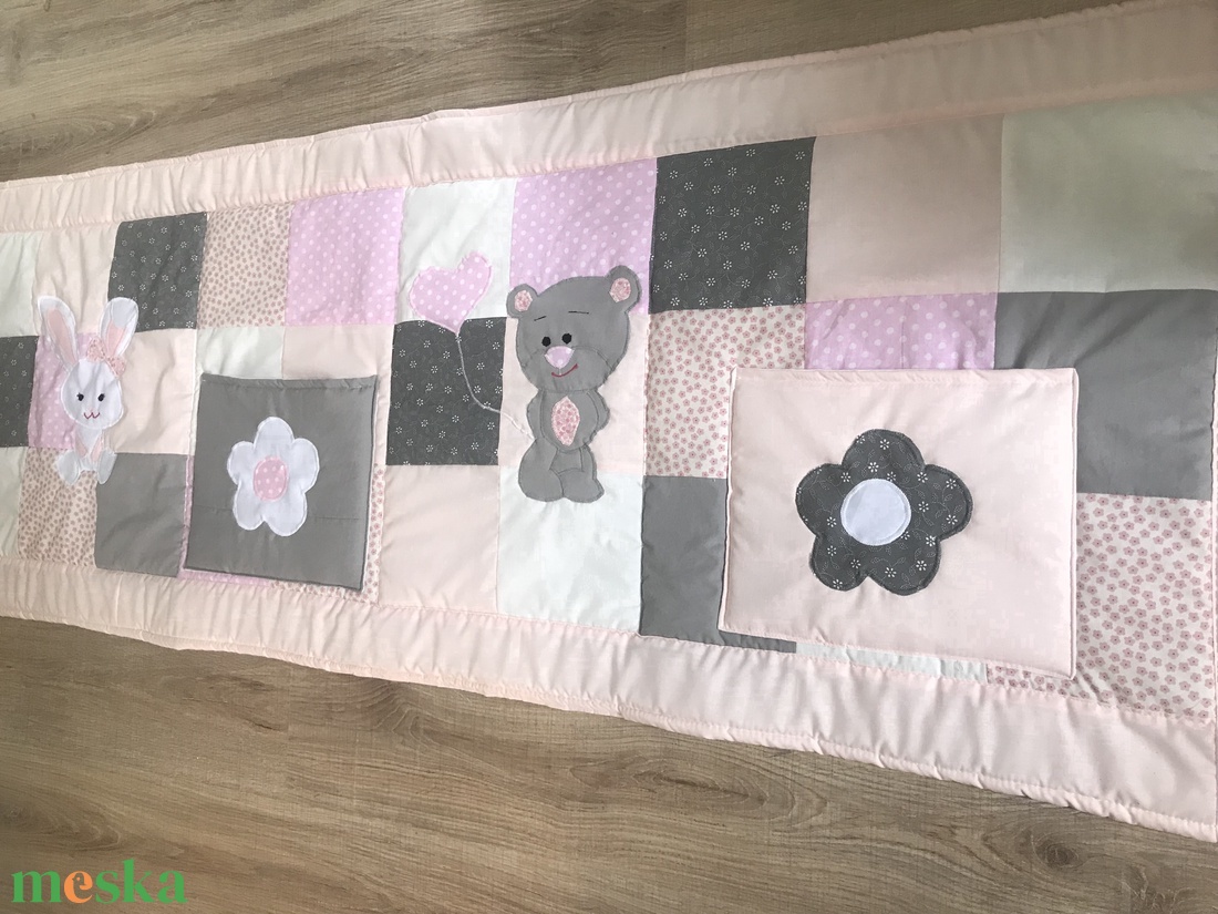 patchwork falvédő nyuszi és maci mintás - otthon & életmód - lakástextil - ágytakaró - Meska.hu