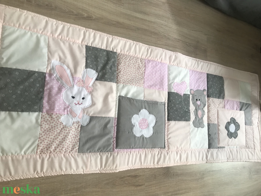 patchwork falvédő nyuszi és maci mintás - otthon & életmód - lakástextil - ágytakaró - Meska.hu