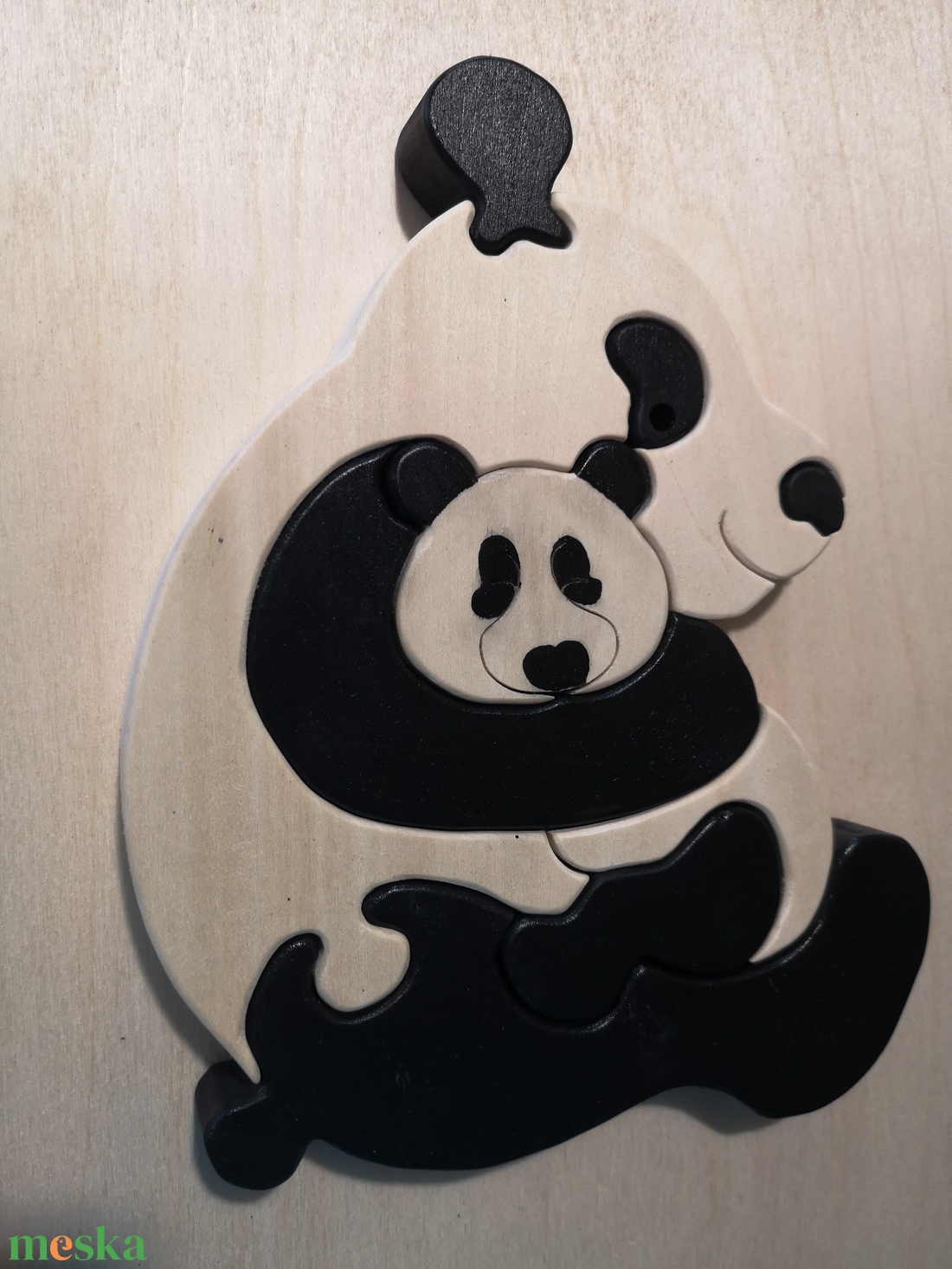 Panda puzzle - játék & sport - készségfejlesztő és logikai játék - montessori szivárvány, waldorf játékok - Meska.hu