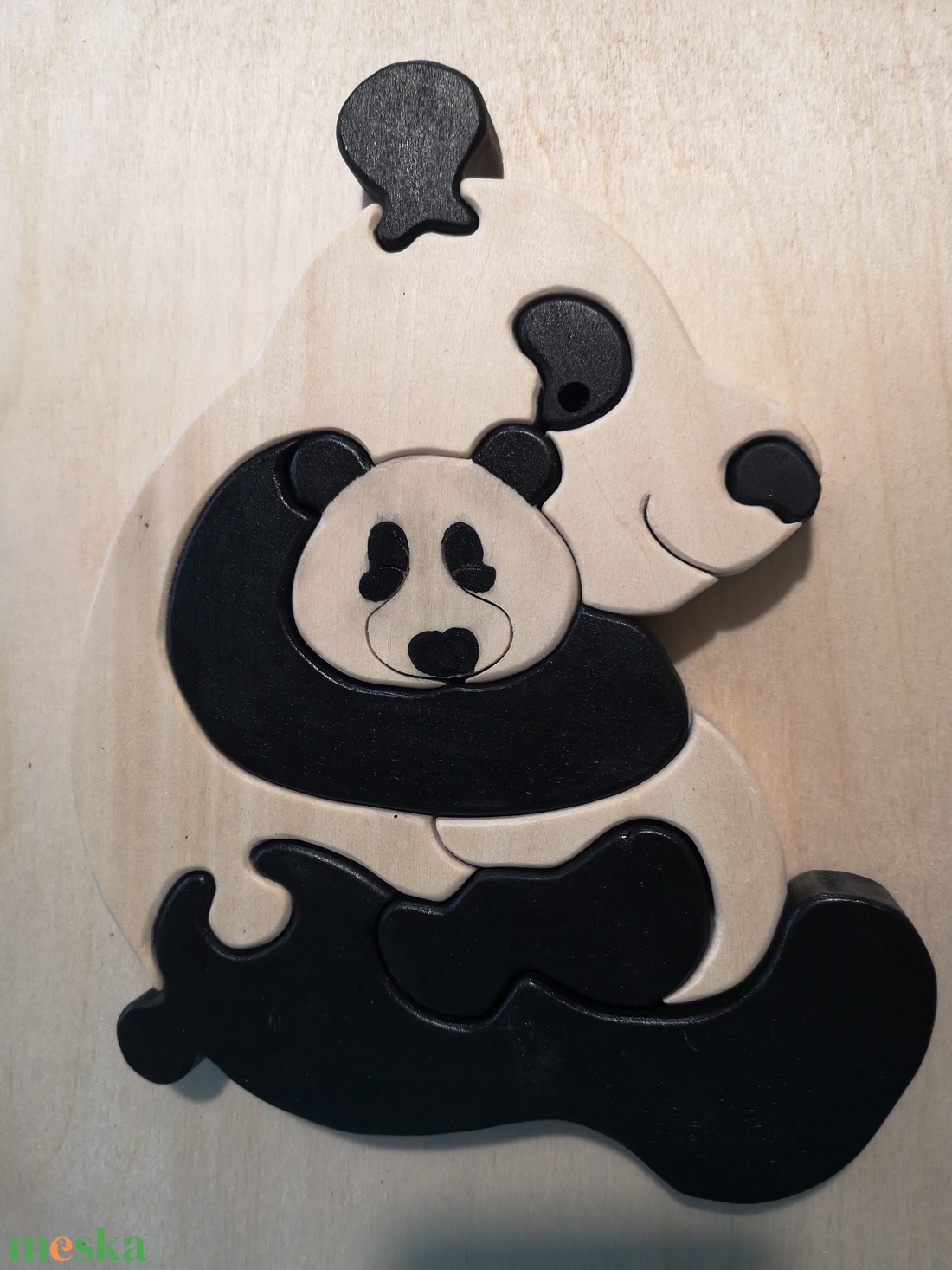 Panda puzzle - játék & sport - készségfejlesztő és logikai játék - montessori szivárvány, waldorf játékok - Meska.hu