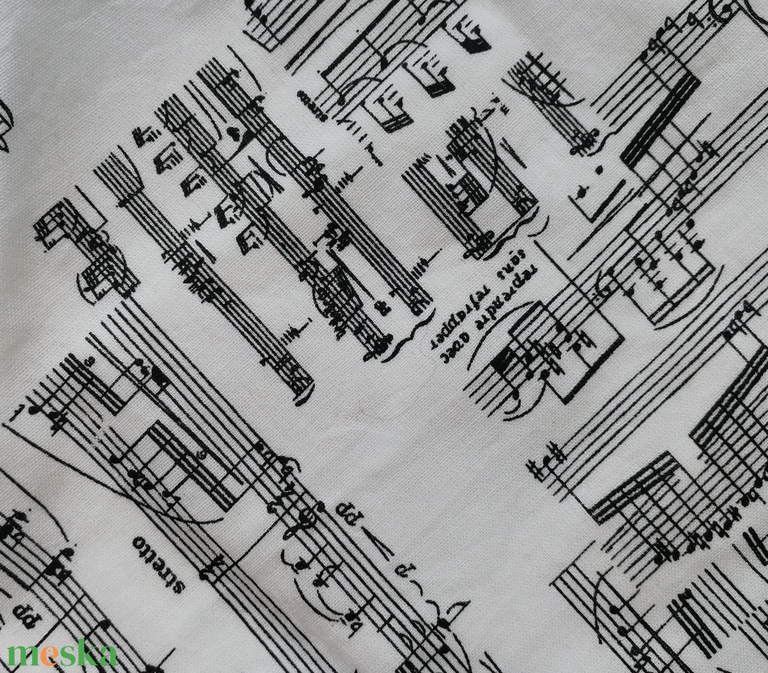 Ökoszalvéta - hangjegymintás - táska & tok - uzsonna- & ebéd tartó - szendvics csomagoló - Meska.hu