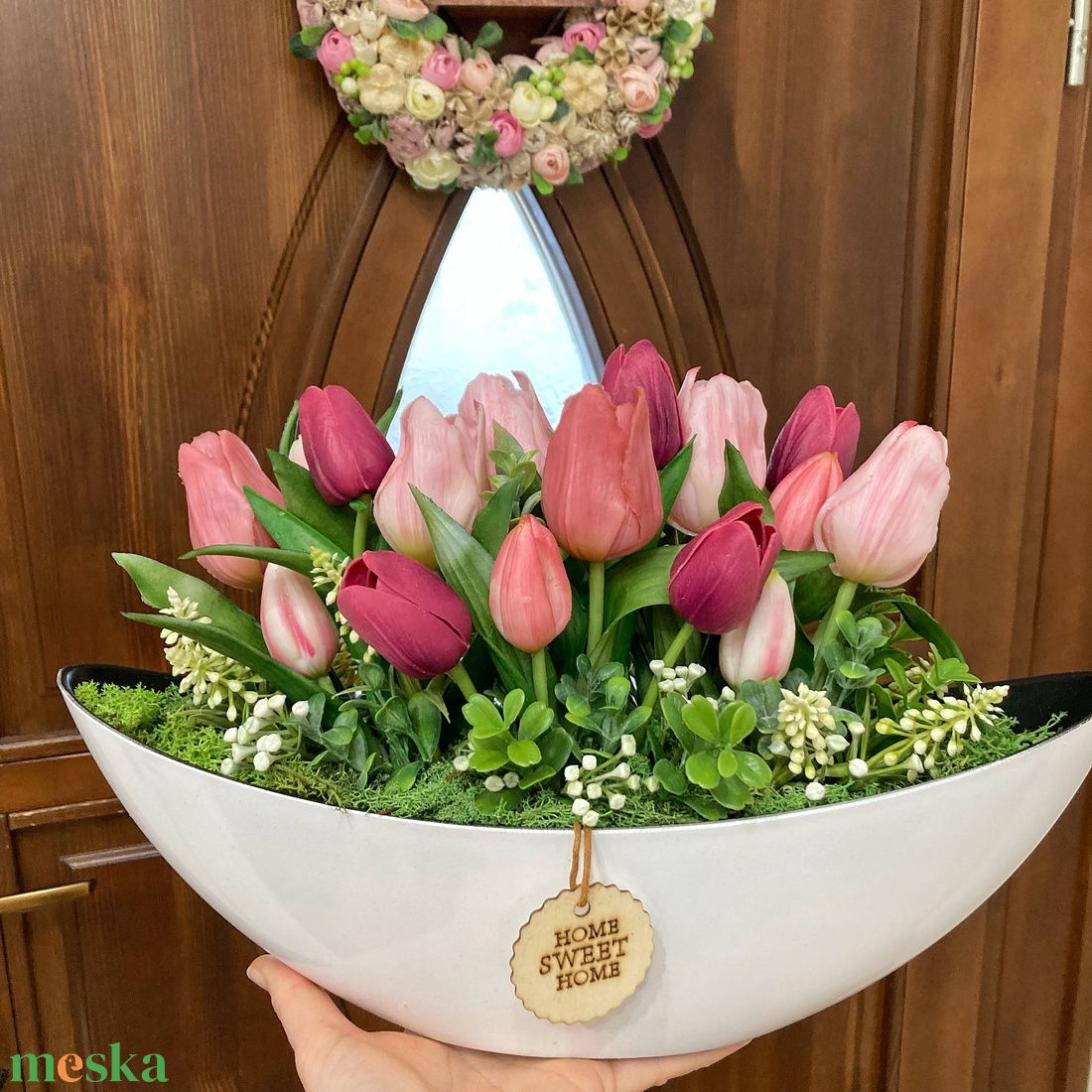 Tulipnos asztaldísz 40 cm - otthon & életmód - dekoráció - asztal és polc dekoráció - asztaldísz - Meska.hu