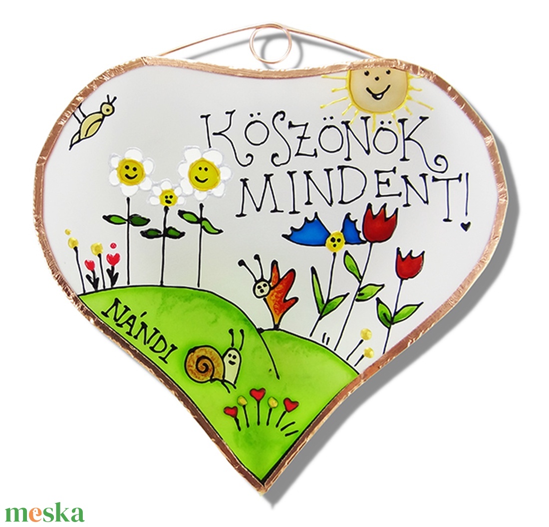 Köszönök mindent!  - virágos - Üveg, Üvegkép - otthon & lakás - dekoráció - kép & falikép - üvegkép - Meska.hu