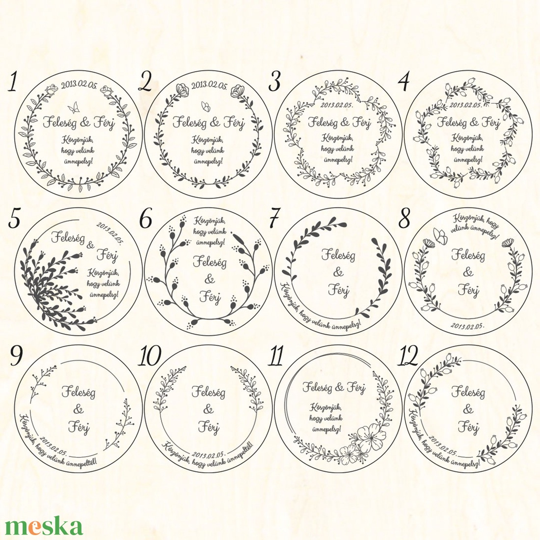 Esküvői hűtőmágnes, köszönőajándék  kerek, választható mintával - esküvő - emlék & ajándék - köszönőajándék - Meska.hu