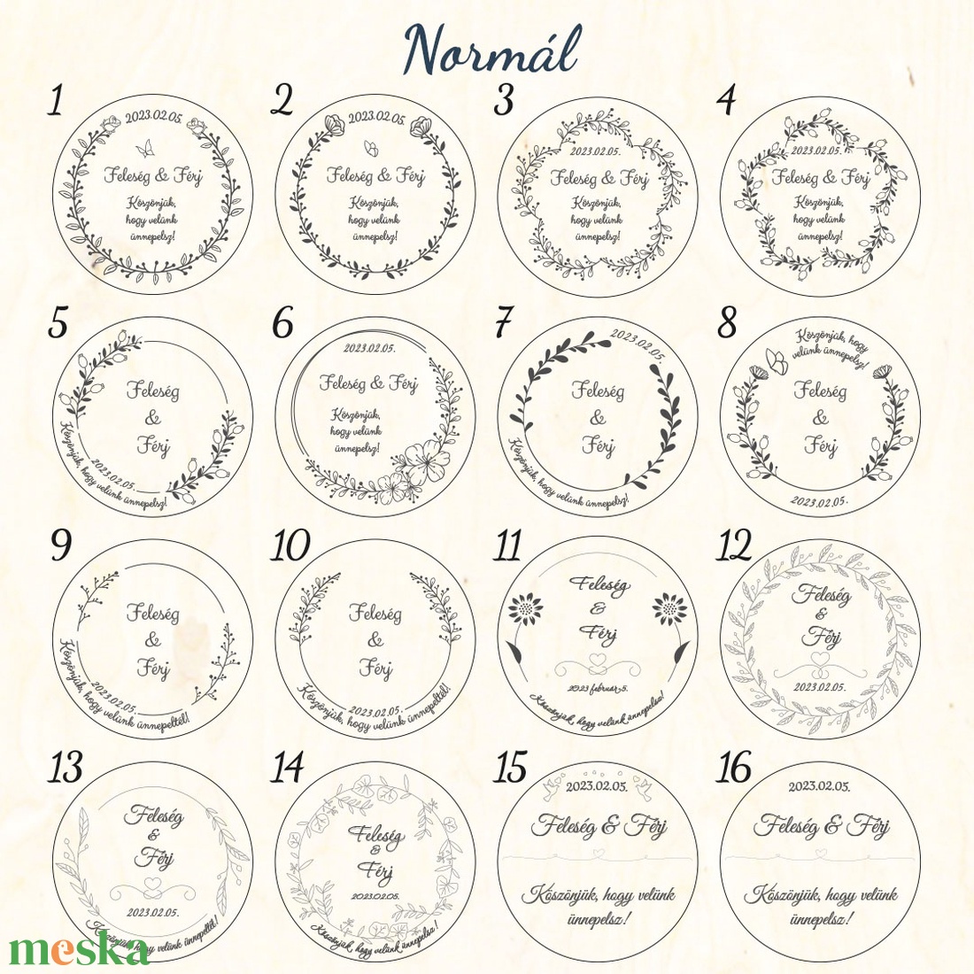 Esküvői köszönőajándék, poháralátét, ültetőkártya   kerek, testreszabható - esküvő - emlék & ajándék - köszönőajándék - Meska.hu