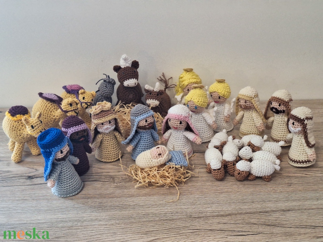 Amigurumi betlehemi figurák - karácsony - karácsonyi lakásdekoráció - karácsonyi manók, figurák - Meska.hu