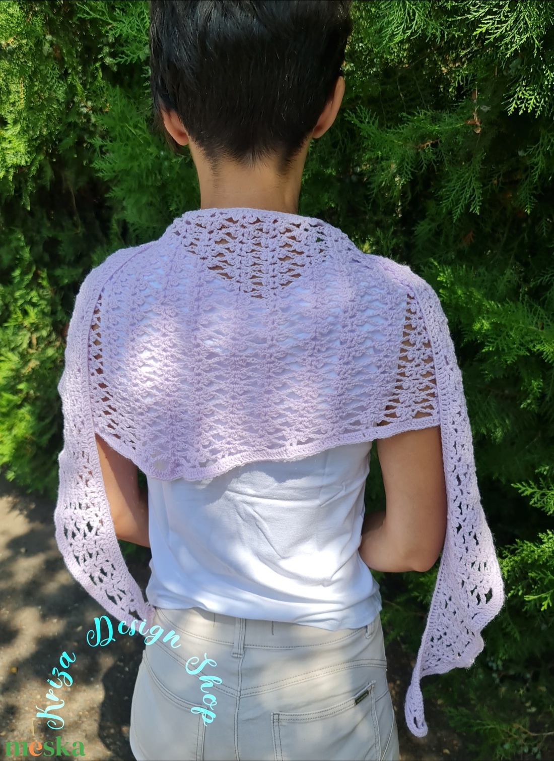 Kézműves horgolt csipke kendő - Summer Lace shawl - ruha & divat - sál, sapka, kendő - vállkendő - Meska.hu