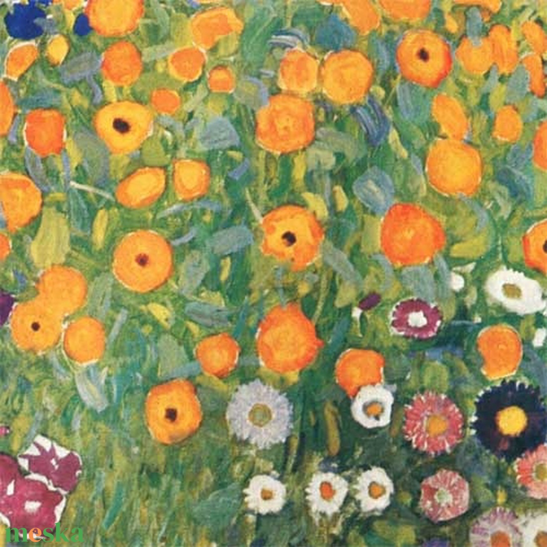 Gustav Klimt - Garden in Flowers - otthon & életmód - dekoráció - kép & falikép - üvegkép - Meska.hu