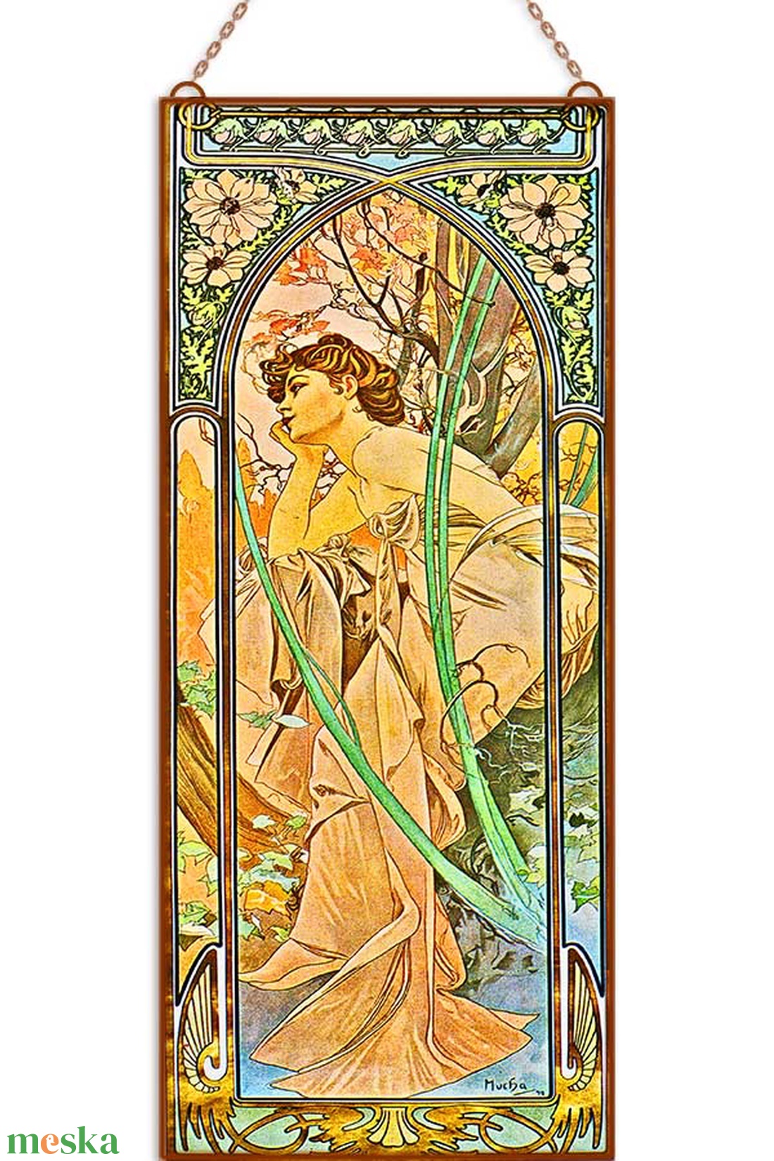 Alphonse Mucha-Napszakok (garnitúra) - otthon & életmód - dekoráció - kép & falikép - üvegkép - Meska.hu