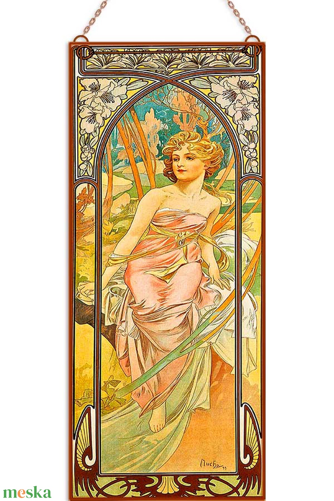 Alphonse Mucha-Napszakok (garnitúra) - otthon & életmód - dekoráció - kép & falikép - üvegkép - Meska.hu