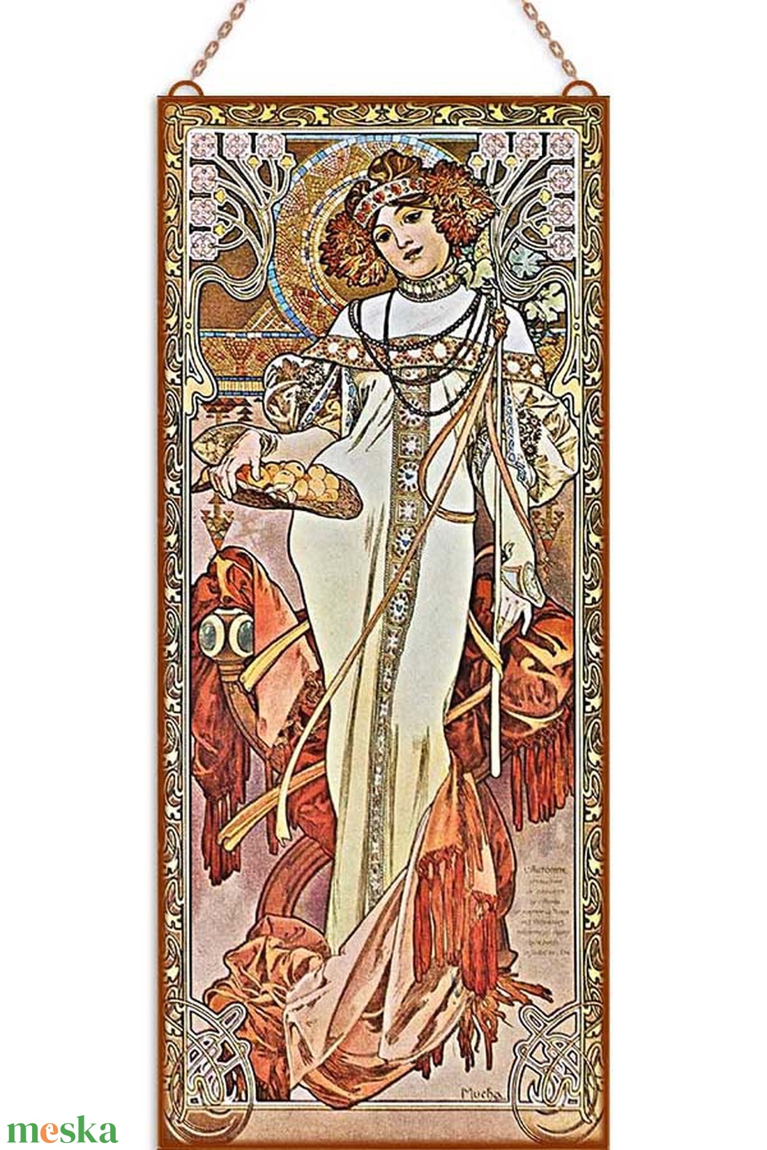 Alfons Mucha-Évszakok (garnitúra) - otthon & életmód - dekoráció - kép & falikép - üvegkép - Meska.hu