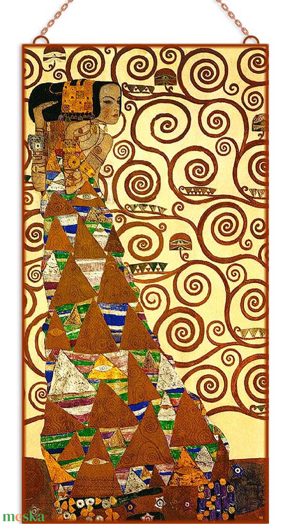 Gustav Klimt - Várakozás és beteljesedés (3 db-os garnitúra) - otthon & életmód - dekoráció - kép & falikép - üvegkép - Meska.hu