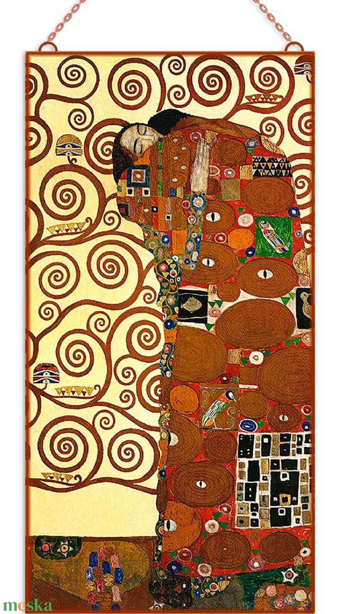 Gustav Klimt - Várakozás és beteljesedés (3 db-os garnitúra) - otthon & életmód - dekoráció - kép & falikép - üvegkép - Meska.hu