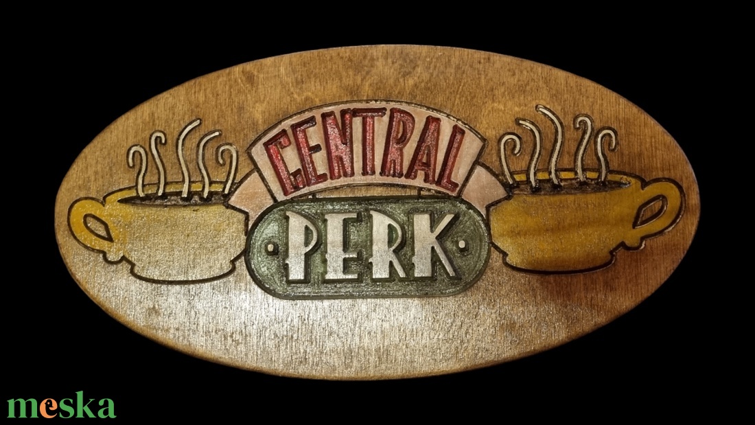 Central Perk gravírozott fatábla - otthon & életmód - dekoráció - fali és függő dekoráció - falra akasztható dekor - Meska.hu