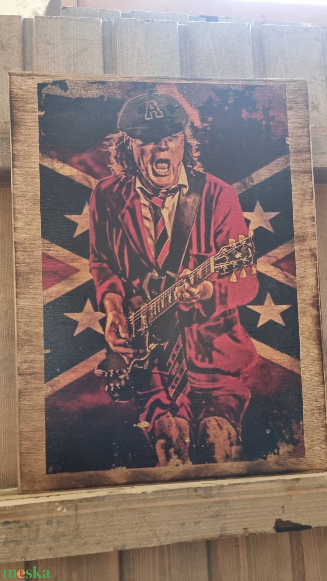 Angus Young AC DC fakép - otthon & életmód - dekoráció - dísztárgy - Meska.hu