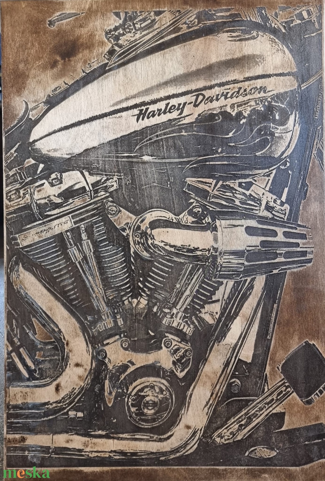 Harley Davidson  lézergravír - otthon & életmód - dekoráció - kép & falikép - táblakép - Meska.hu