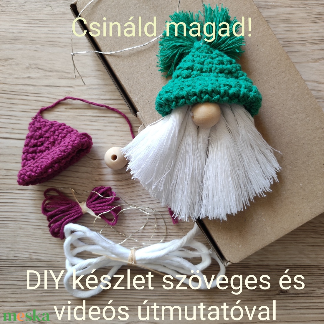 Csináld magad! Skandináv karácsonyi manó karácsonyfadísz, autódísz természetes anyagokból, DIY csomag gyerekeknek - diy (csináld magad) - egységcsomag - Meska.hu