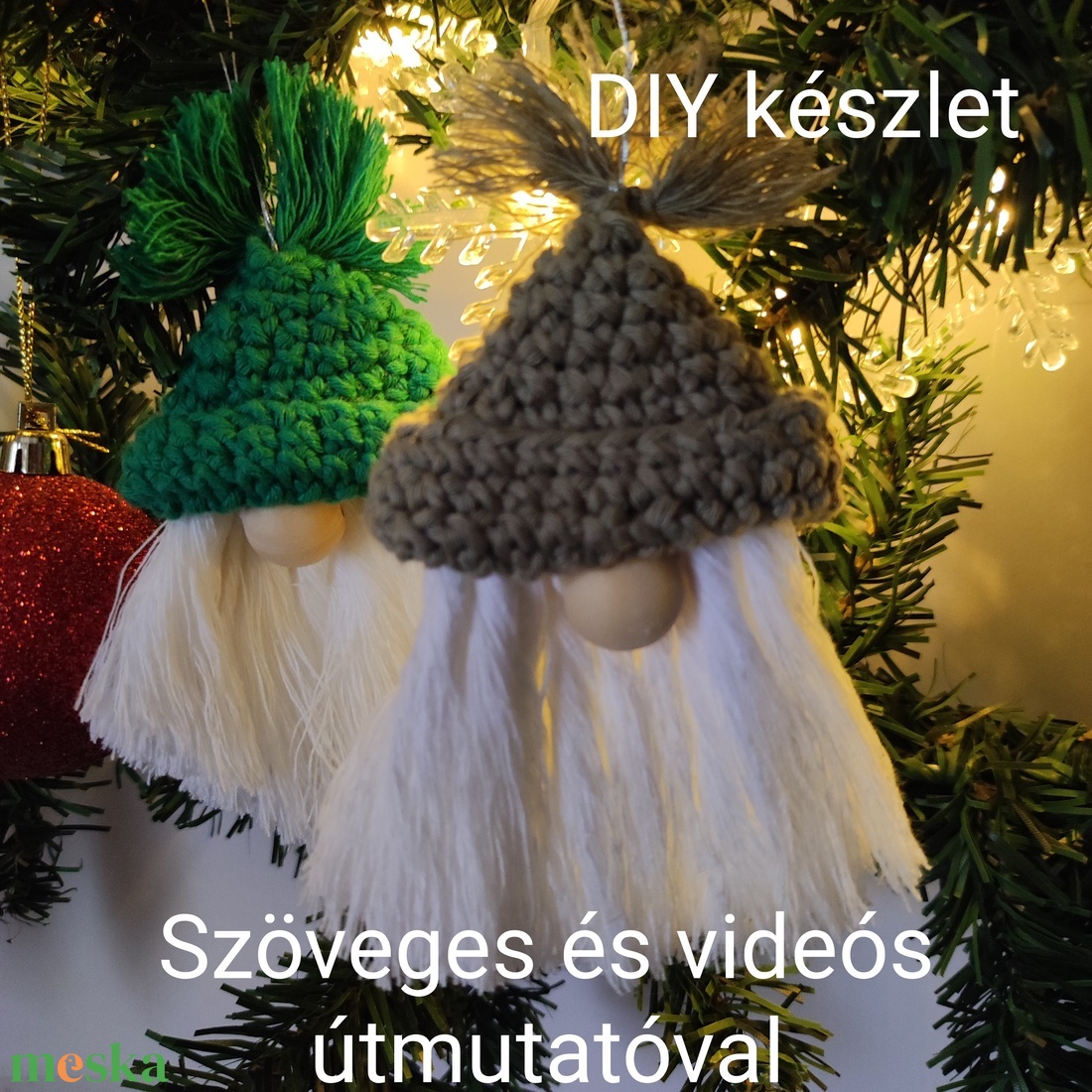 Csináld magad! 4 skandináv karácsonyi manó karácsonyfadísz, autódísz, adventi dekoráció, DIY csomag gyerekeknek - diy (csináld magad) - egységcsomag - Meska.hu