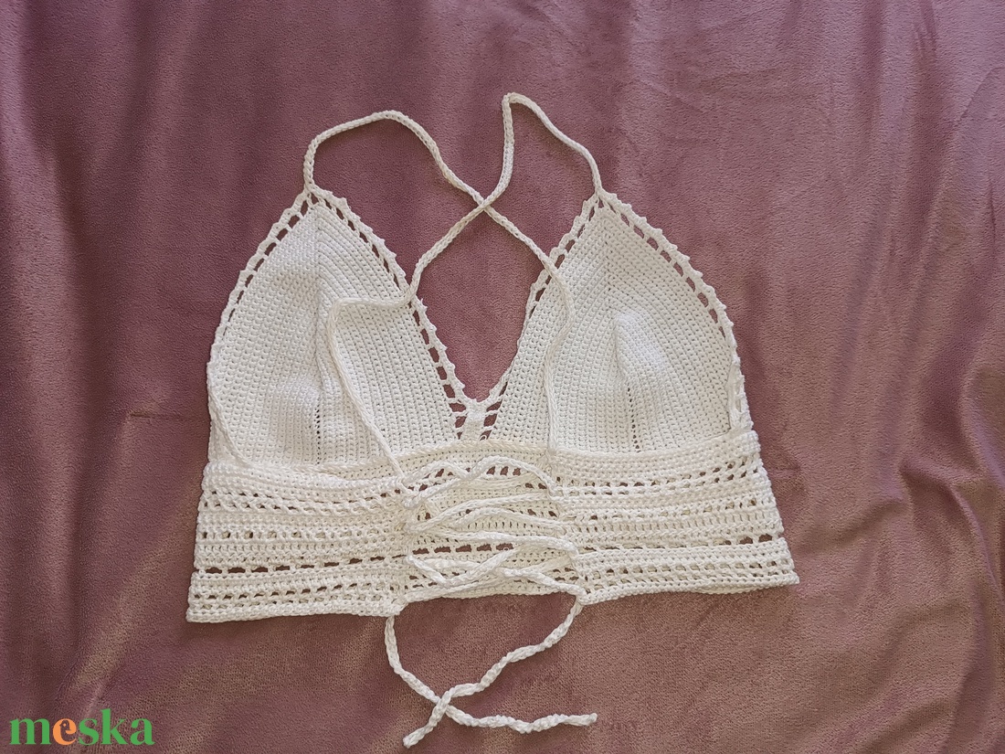 horgolt bralette - ruha & divat - női ruha - póló, felső - Meska.hu