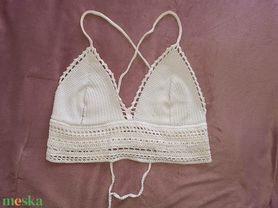 horgolt bralette - ruha & divat - női ruha - póló, felső - Meska.hu