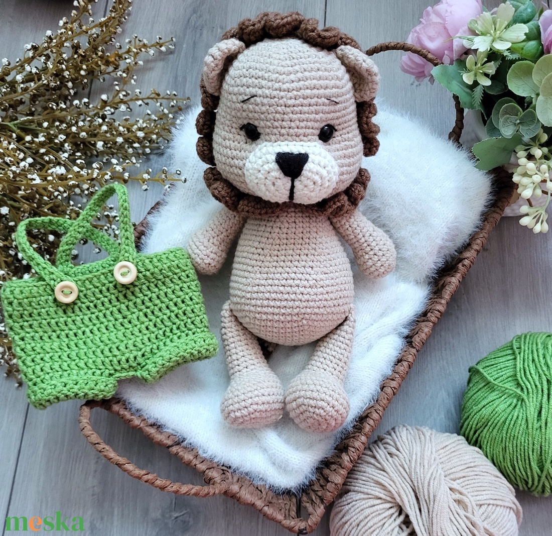 Horgolt oroszlán amigurumi - játék & sport - plüssállat & játékfigura - más figura - Meska.hu