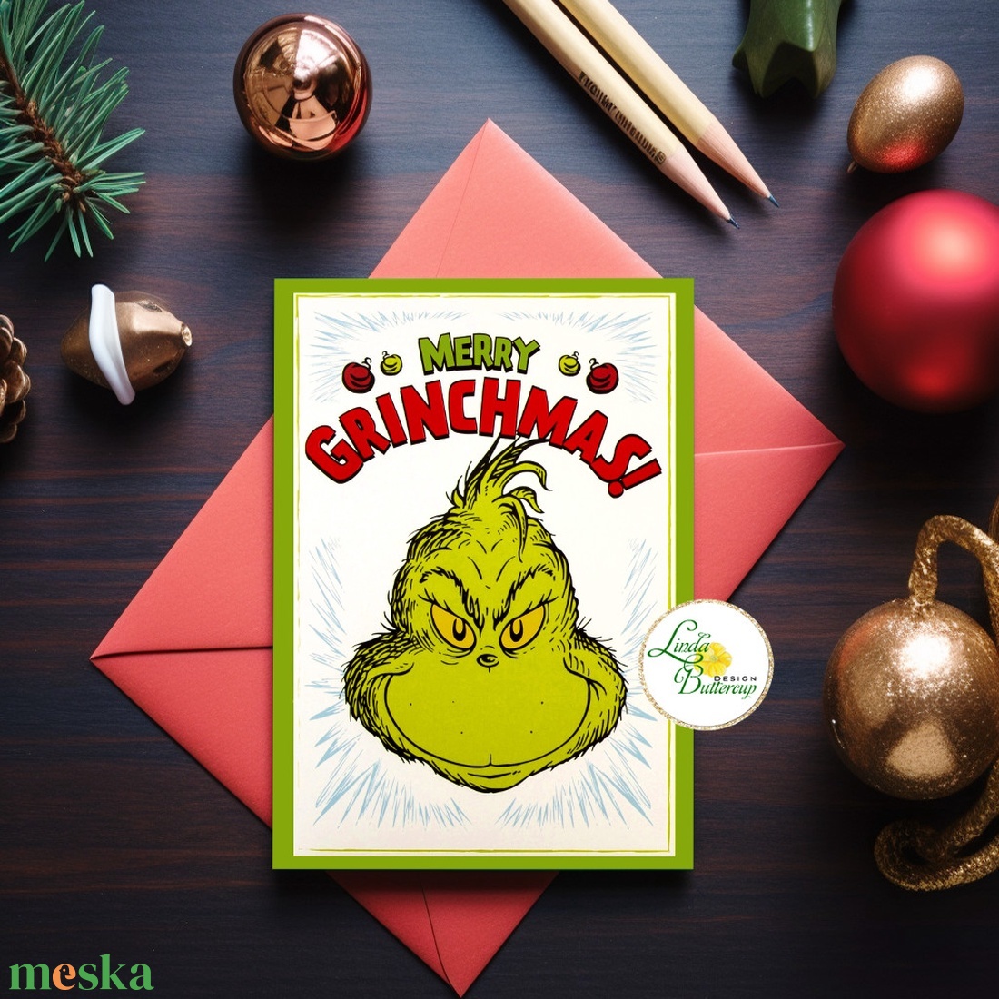 Grinch Képeslap, Grincs ajándék, vicces üdvözlőlap, karácsonyi képeslap, adventi lap, Grincs idézet - karácsony - karácsonyi ajándékozás - karácsonyi képeslap, üdvözlőlap, ajándékkísérő - Meska.hu