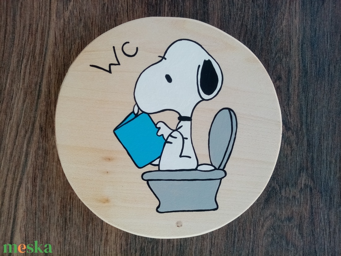 Ajtójelölő tábla, ajtó jelölő tábla, ajtódísz, kopogtató, névtábla, felirat. - Snoopy wc - otthon & életmód - dekoráció - ajtó- és ablak dekoráció - ajtótábla - Meska.hu