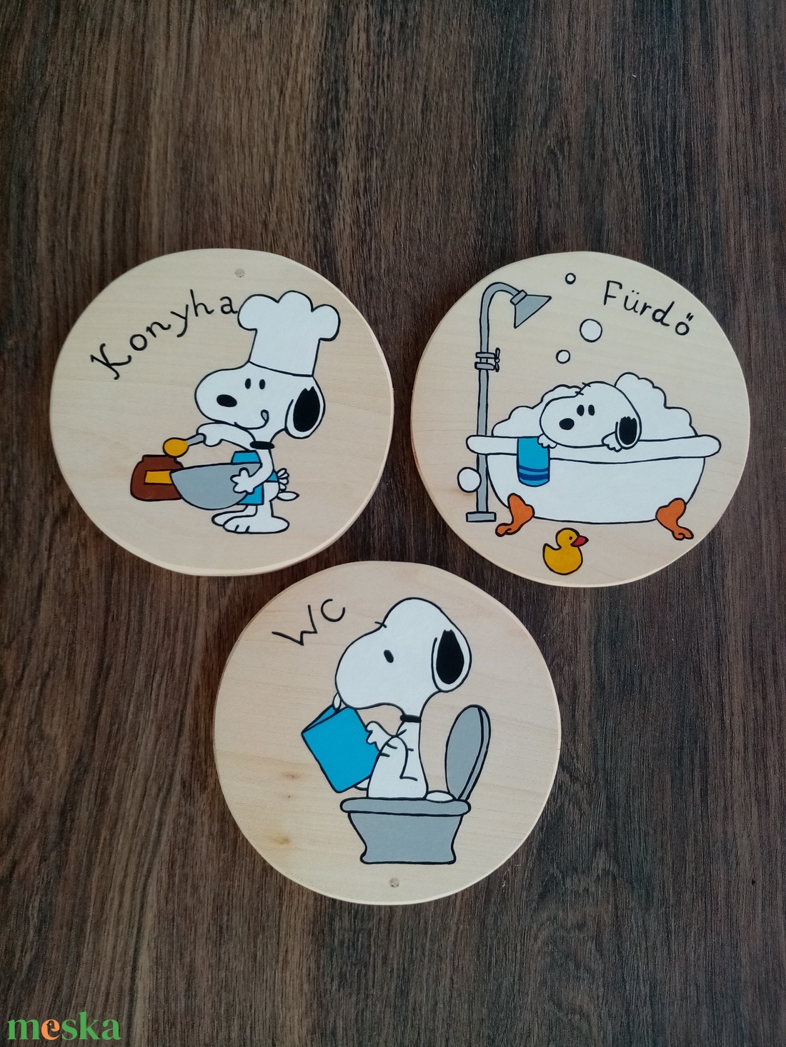 Ajtójelölő tábla, ajtó jelölő tábla, ajtódísz, kopogtató, névtábla, felirat. - Snoopy wc - otthon & életmód - dekoráció - ajtó- és ablak dekoráció - ajtótábla - Meska.hu