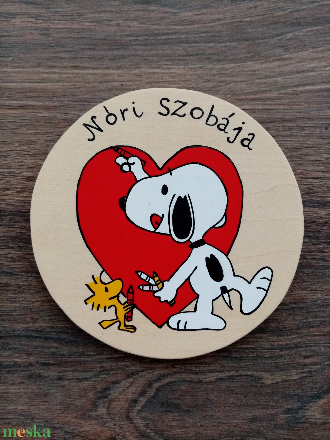 Snoopy ajtójelölő tábla, ajtó jelölő tábla, ajtódísz, kopogtató - otthon & életmód - babaszoba, gyerekszoba - gyerek névtábla - Meska.hu