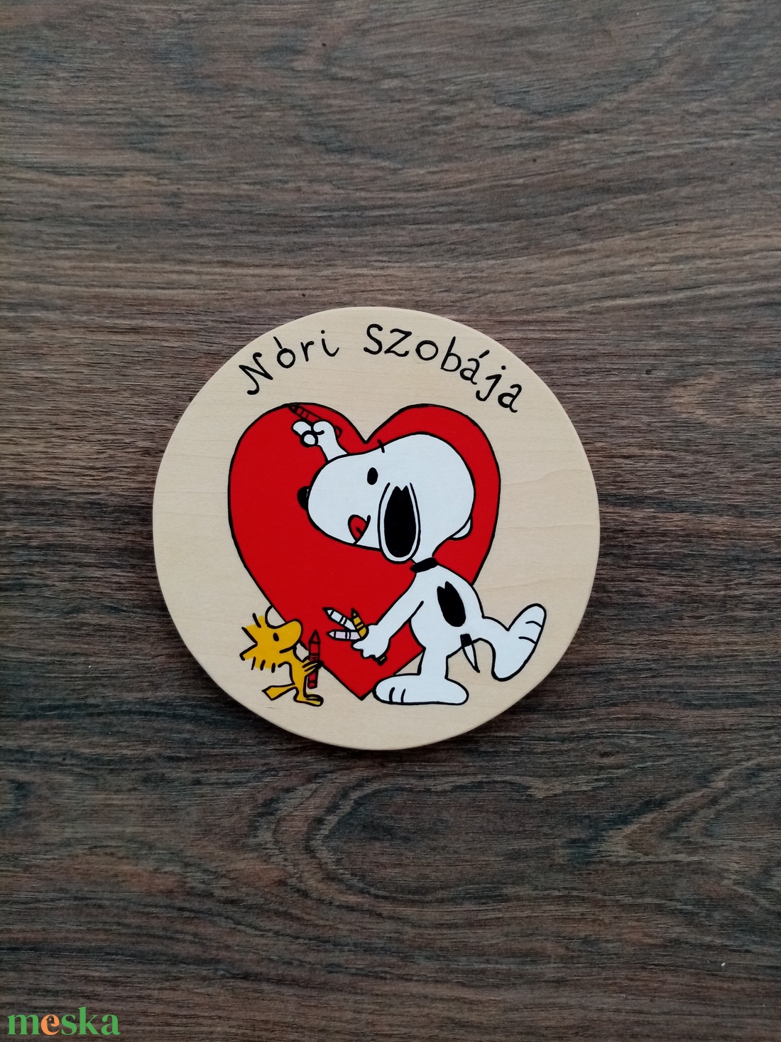 Snoopy ajtójelölő tábla, ajtó jelölő tábla, ajtódísz, kopogtató - otthon & életmód - babaszoba, gyerekszoba - gyerek névtábla - Meska.hu