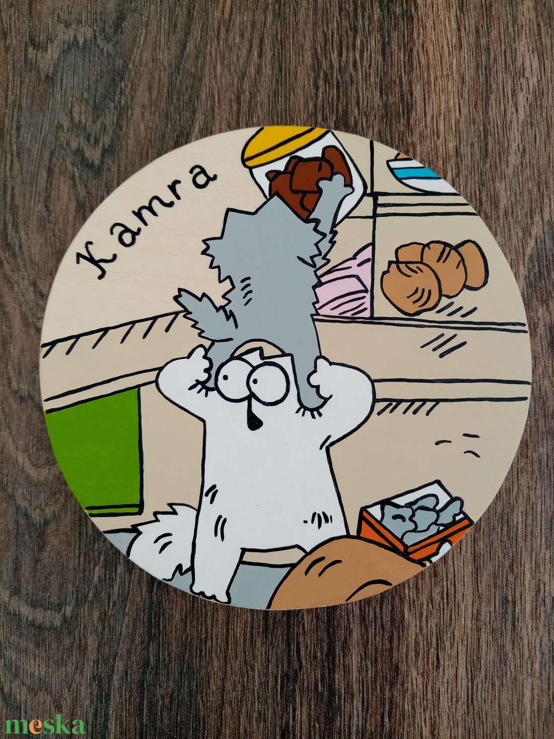 Simon' cat  - Kamra - Ajtójelölő tábla, ajtó jelölő tábla, névtábla, felirat, kopogtató - otthon & lakás - dekoráció - ajtó- és ablak dekoráció - ajtótábla - Meska.hu