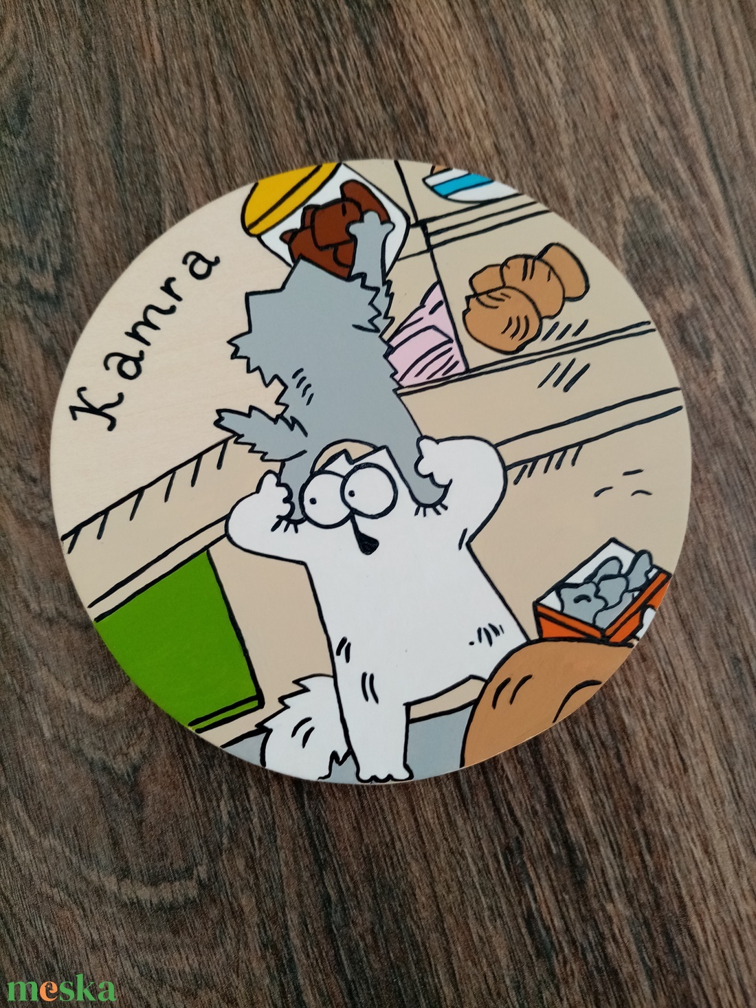 Simon' cat  - Kamra - Ajtójelölő tábla, ajtó jelölő tábla, névtábla, felirat, kopogtató - otthon & lakás - dekoráció - ajtó- és ablak dekoráció - ajtótábla - Meska.hu