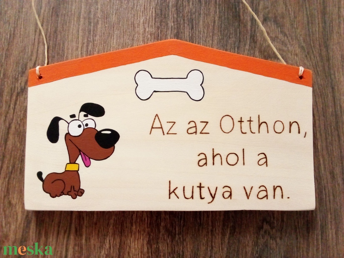 Az az Otthon, ahol a cica van táblakép, fakép, falikép - otthon & életmód - dekoráció - fali és függő dekoráció - felirat - Meska.hu